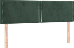 vidaXL - Hoofdborden - 2 - st - 72x5x78/88 - cm - fluweel - donkergroen