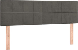 vidaXL - Hoofdborden - 2 - st - 72x5x78/88 - cm - fluweel - donkergrijs