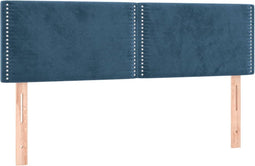vidaXL - Hoofdborden - 2 - st - 72x5x78/88 - cm - fluweel - donkerblauw