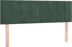 vidaXL - Hoofdborden - 2 - st - 72x5x78/88 - cm - fluweel - donkergroen