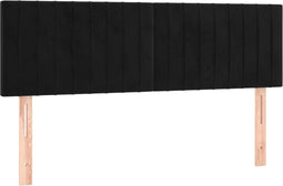 vidaXL - Hoofdborden - 2 - st - 72x5x78/88 - cm - fluweel - zwart