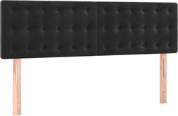 vidaXL - Hoofdborden - 2 - st - 72x5x78/88 - cm - fluweel - zwart
