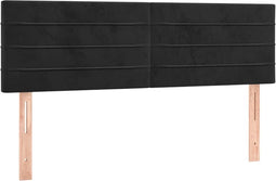 vidaXL - Hoofdborden - 2 - st - 72x5x78/88 - cm - fluweel - zwart