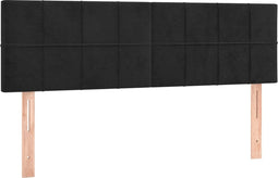 vidaXL - Hoofdborden - 2 - st - 72x5x78/88 - cm - fluweel - zwart