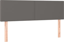 vidaXL - Hoofdborden - 2 - st - 72x5x78/88 - cm - kunstleer - grijs