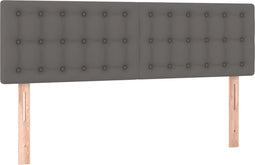 vidaXL - Hoofdborden - 2 - st - 72x5x78/88 - cm - kunstleer - grijs