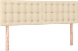 vidaXL - Hoofdborden - 2 - st - 72x5x78/88 - cm - stof - crèmekleurig