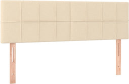 vidaXL - Hoofdborden - 2 - st - 72x5x78/88 - cm - stof - crèmekleurig