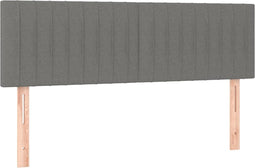 vidaXL - Hoofdborden - 2 - st - 72x5x78/88 - cm - stof - donkergrijs