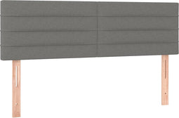 vidaXL - Hoofdborden - 2 - st - 72x5x78/88 - cm - stof - donkergrijs