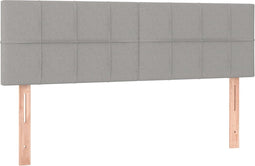 vidaXL - Hoofdborden - 2 - st - 72x5x78/88 - cm - stof - lichtgrijs