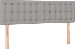 vidaXL - Hoofdborden - 2 - st - 72x5x78/88 - cm - stof - lichtgrijs