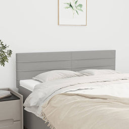 vidaXL - Hoofdborden - 2 - st - 72x5x78/88 - cm - stof - lichtgrijs