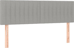 vidaXL - Hoofdborden - 2 - st - 72x5x78/88 - cm - stof - lichtgrijs