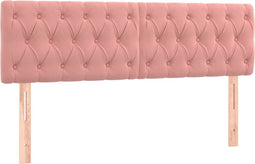 vidaXL - Hoofdborden - 2 - st - 72x7x78/88 - cm - fluweel - roze