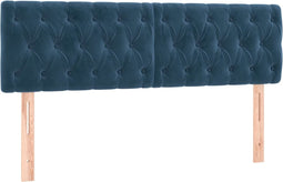 vidaXL - Hoofdborden - 2 - st - 72x7x78/88 - cm - fluweel - donkerblauw