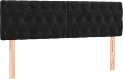 vidaXL - Hoofdborden - 2 - st - 72x7x78/88 - cm - fluweel - zwart