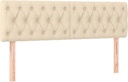 vidaXL - Hoofdborden - 2 - st - 72x7x78/88 - cm - stof - crèmekleurig