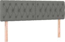 vidaXL - Hoofdborden - 2 - st - 72x7x78/88 - cm - stof - donkergrijs