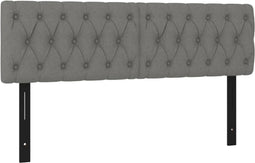 vidaXL - Hoofdborden - 2 - st - 72x7x78/88 - cm - stof - donkergrijs