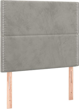 vidaXL - Hoofdborden - 2 - st - 80x5x78/88 - cm - fluweel - lichtgrijs