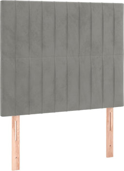 vidaXL - Hoofdborden - 2 - st - 80x5x78/88 - cm - fluweel - lichtgrijs
