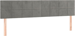 vidaXL - Hoofdborden - 2 - st - 80x5x78/88 - cm - fluweel - lichtgrijs