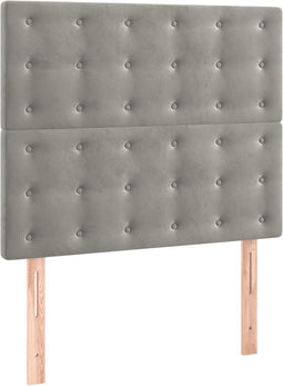 vidaXL - Hoofdborden - 2 - st - 80x5x78/88 - cm - fluweel - lichtgrijs