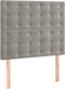 vidaXL - Hoofdborden - 2 - st - 80x5x78/88 - cm - fluweel - lichtgrijs