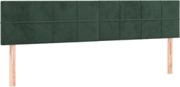 vidaXL - Hoofdborden - 2 - st - 80x5x78/88 - cm - fluweel - donkergroen