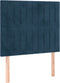 vidaXL - Hoofdborden - 2 - st - 80x5x78/88 - cm - fluweel - donkerblauw