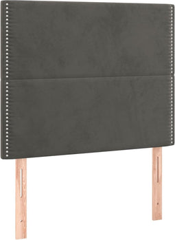 vidaXL - Hoofdborden - 2 - st - 80x5x78/88 - cm - fluweel - donkergrijs