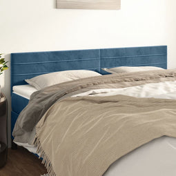 vidaXL - Hoofdborden - 2 - st - 80x5x78/88 - cm - fluweel - donkerblauw
