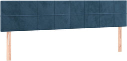 vidaXL - Hoofdborden - 2 - st - 80x5x78/88 - cm - fluweel - donkerblauw