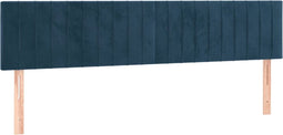 vidaXL - Hoofdborden - 2 - st - 80x5x78/88 - cm - fluweel - donkerblauw