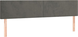 vidaXL - Hoofdborden - 2 - st - 80x5x78/88 - cm - fluweel - donkergrijs