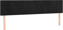 vidaXL - Hoofdborden - 2 - st - 80x5x78/88 - cm - fluweel - zwart