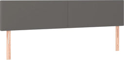 vidaXL - Hoofdborden - 2 - st - 80x5x78/88 - cm - kunstleer - grijs