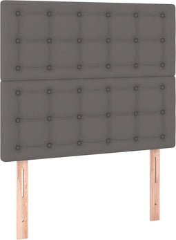 vidaXL - Hoofdborden - 2 - st - 80x5x78/88 - cm - kunstleer - grijs