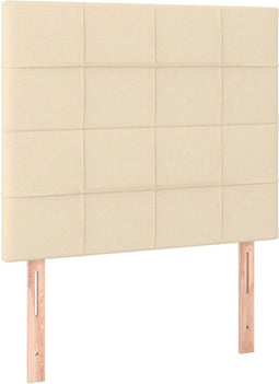 vidaXL - Hoofdborden - 2 - st - 80x5x78/88 - cm - stof - crèmekleurig