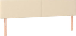 vidaXL - Hoofdborden - 2 - st - 80x5x78/88 - cm - stof - crèmekleurig
