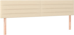 vidaXL - Hoofdborden - 2 - st - 80x5x78/88 - cm - stof - crèmekleurig