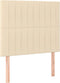 vidaXL - Hoofdborden - 2 - st - 80x5x78/88 - cm - stof - crèmekleurig