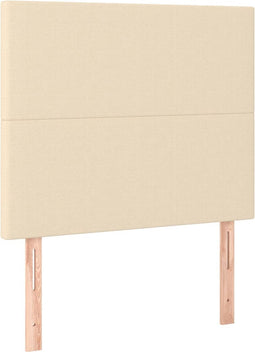 vidaXL - Hoofdborden - 2 - st - 80x5x78/88 - cm - stof - crèmekleurig