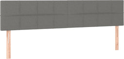 vidaXL - Hoofdborden - 2 - st - 80x5x78/88 - cm - stof - donkergrijs