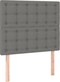 vidaXL - Hoofdborden - 2 - st - 80x5x78/88 - cm - stof - donkergrijs