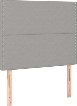vidaXL - Hoofdborden - 2 - st - 80x5x78/88 - cm - stof - lichtgrijs