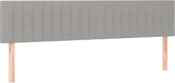 vidaXL - Hoofdborden - 2 - st - 80x5x78/88 - cm - stof - lichtgrijs