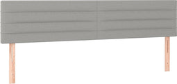 vidaXL - Hoofdborden - 2 - st - 80x5x78/88 - cm - stof - lichtgrijs