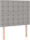 vidaXL - Hoofdborden - 2 - st - 80x5x78/88 - cm - stof - lichtgrijs